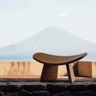 Wood meditation bench IKUKO outdoor dark brown